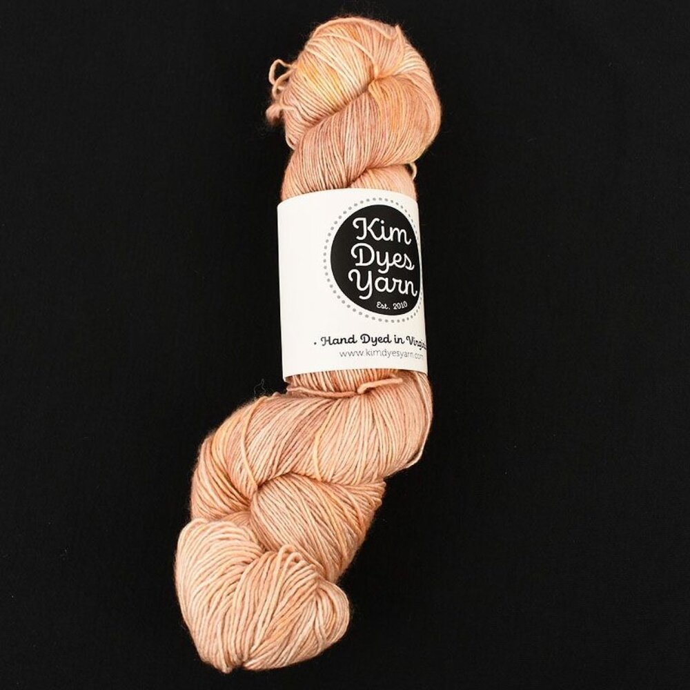 Kim Dyes Yarn Flan Fingering Superwash Merino Silk Blend Hand-Dyed Dahlia